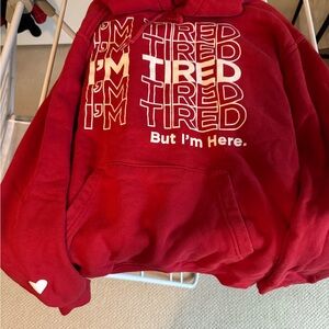Girrlscout I’m Tired But I’m HereRed Hoodie
